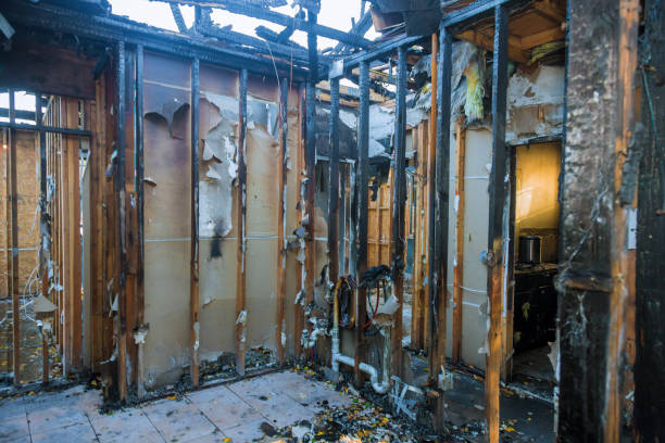 Professional Emergency Fire Damage Restoration technician working in Mickleton, NJ